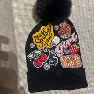 Black Pom Beanie- Good Vibes Style
